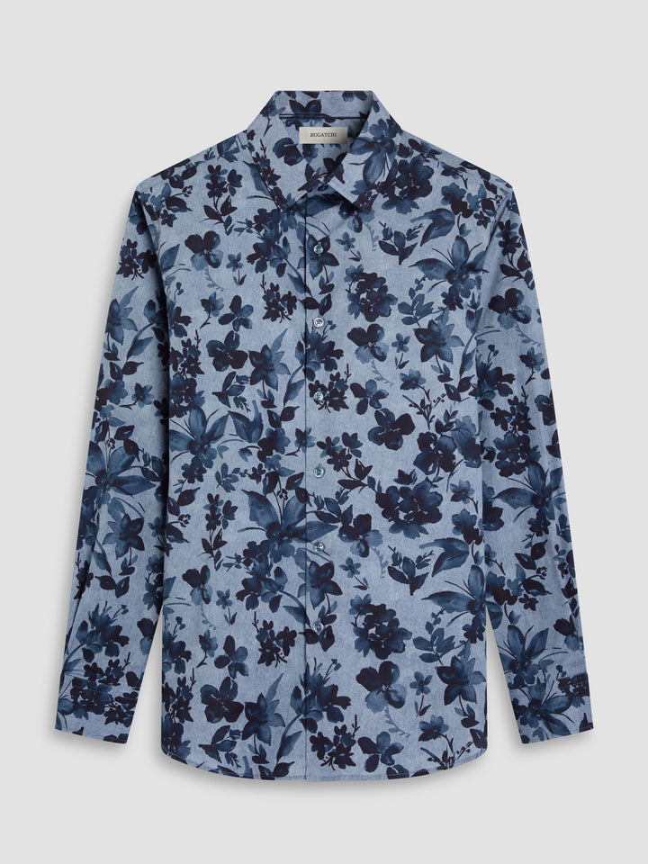 JULIAN SHAPED SHIRT (COBALT) - BUGATCHI