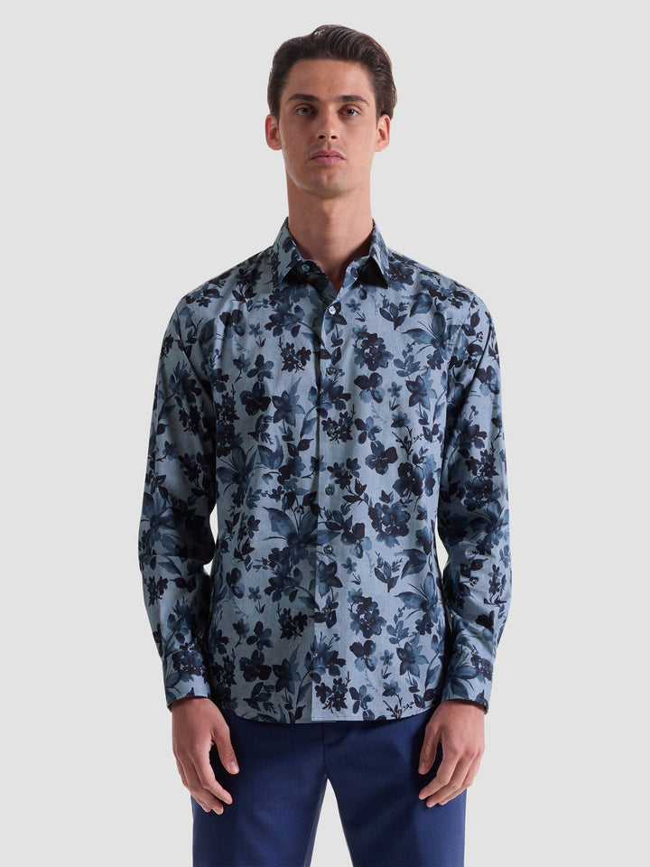 JULIAN SHAPED SHIRT (COBALT) - BUGATCHI
