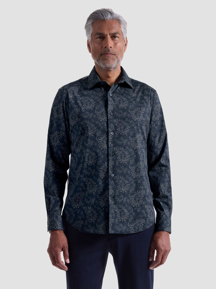 AXEL LONG SLEEVE SHIRT (NAVY) - BUGATCHI