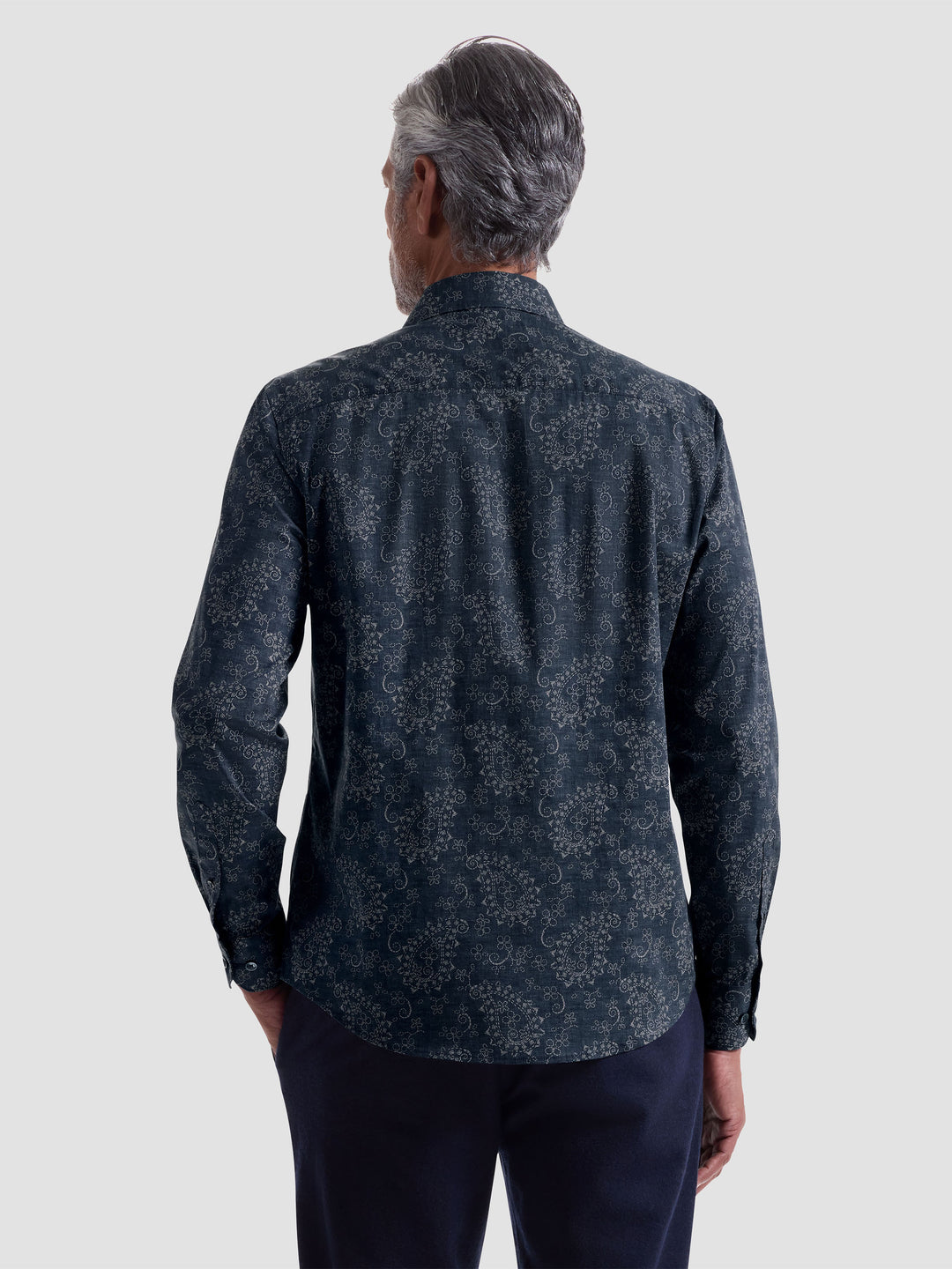AXEL LONG SLEEVE SHIRT (NAVY) - BUGATCHI
