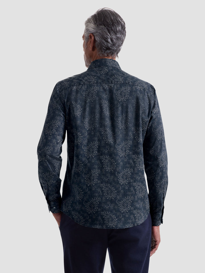 AXEL LONG SLEEVE SHIRT (NAVY) - BUGATCHI