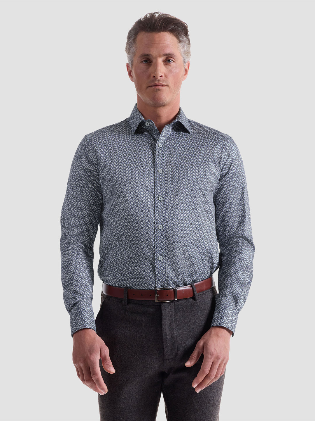 AXEL LONG SLEEVE SHIRT (NAVY) - BUGATCHI