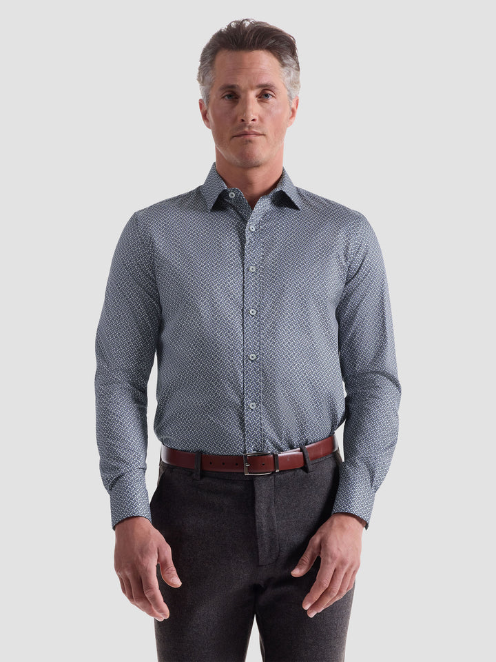 AXEL LONG SLEEVE SHIRT (NAVY) - BUGATCHI