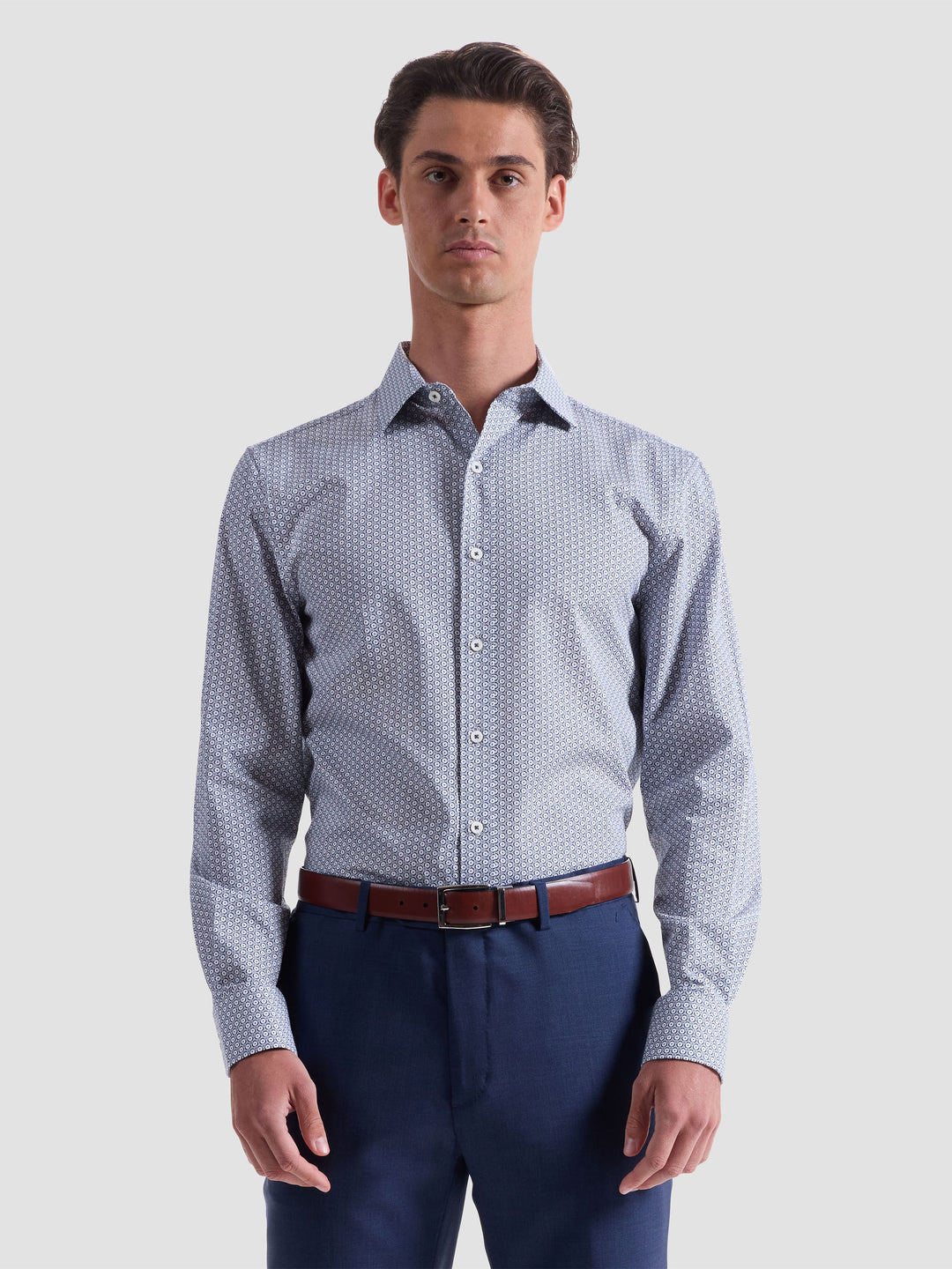 AXEL LONG SLEEVE SHIRT (NAVY) - BUGATCHI