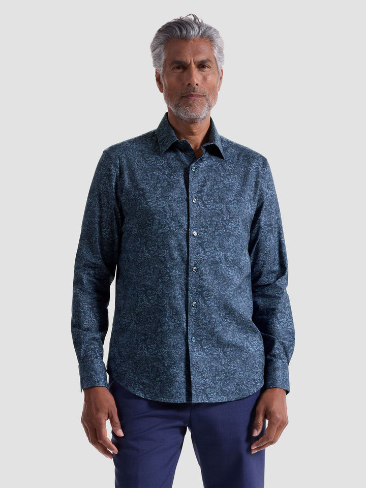 JULIAN SHAPED SHIRT (NAVY) - BUGATCHI