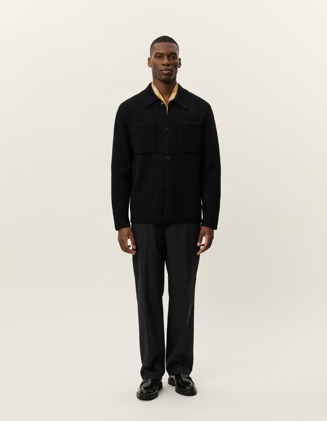 FISCHER COTTON OVERSHIRT (BLACK) - LES DEUX