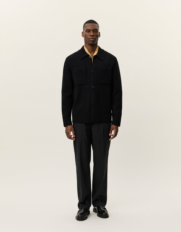 FISCHER COTTON OVERSHIRT (BLACK) - LES DEUX