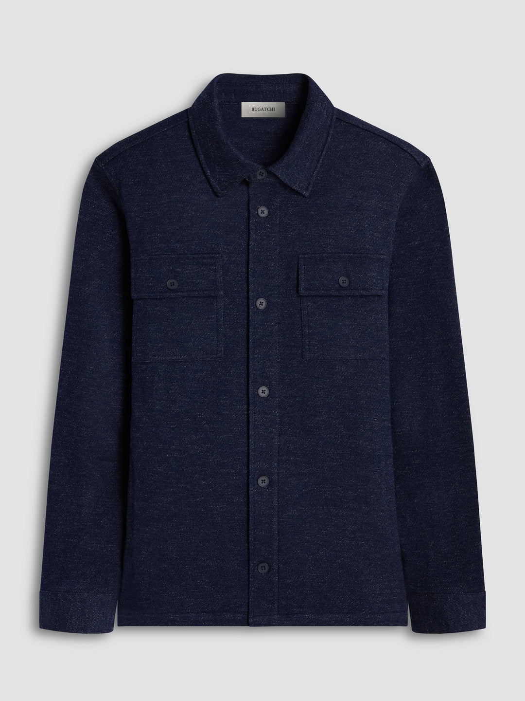 TWILL KNIT OVERSHIRT (NAVY) - BUGATCHI