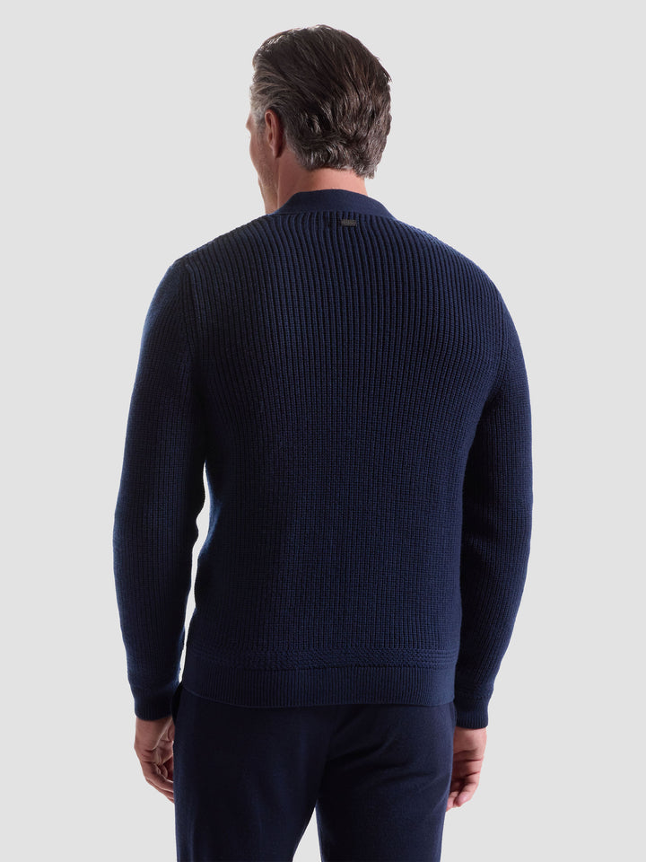 CARDIGAN SWEATER (NAVY) - BUGATCHI