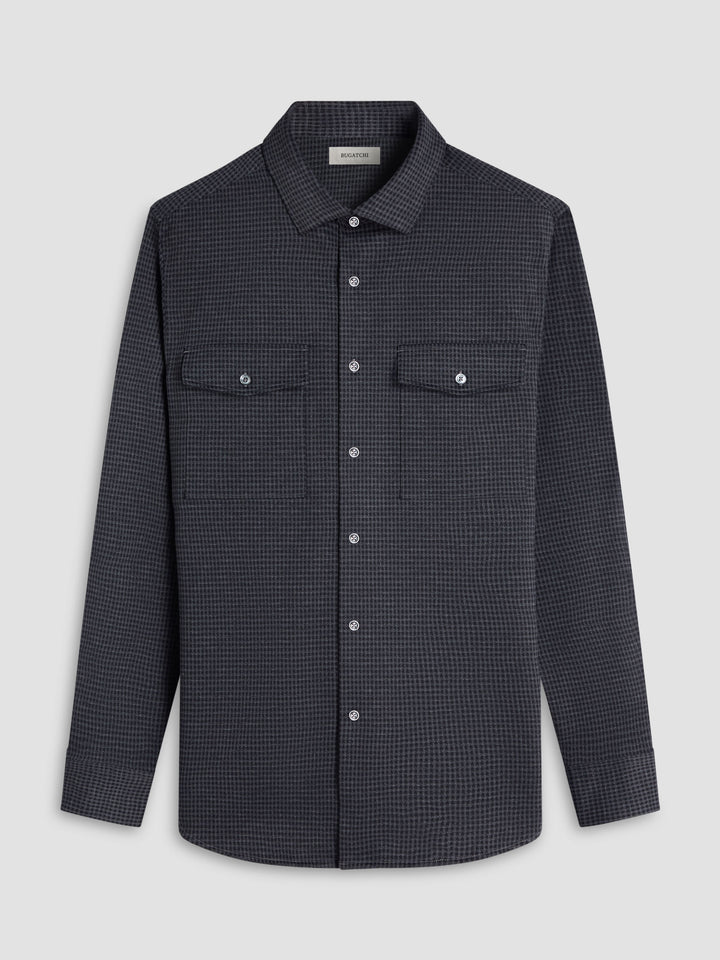 KNIT SHIRT (HOUNDSTOOTH) - BUGATCHI
