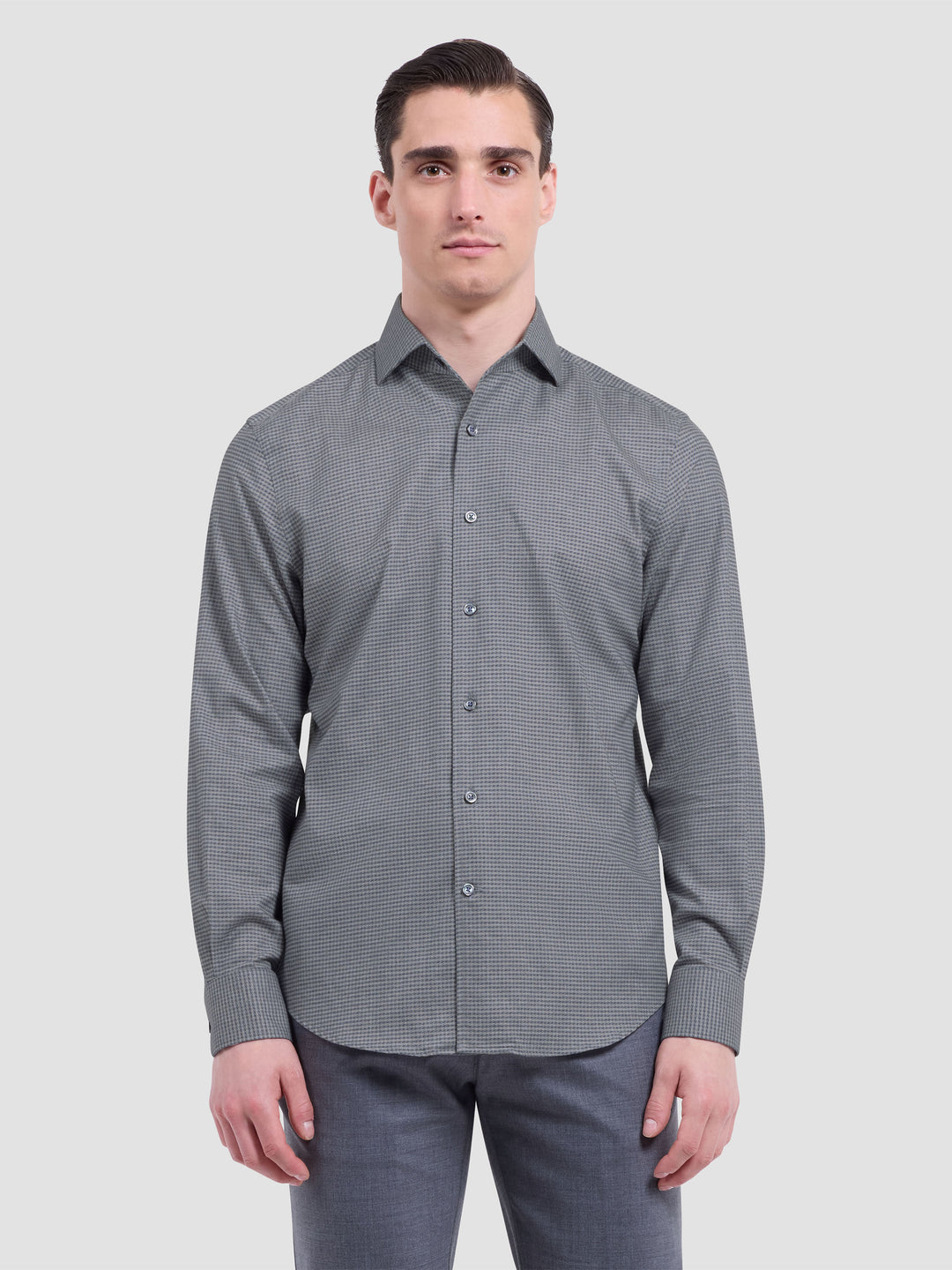 ALVIN PRINTED SHIRT (CEMENT)  - BUGATCHI