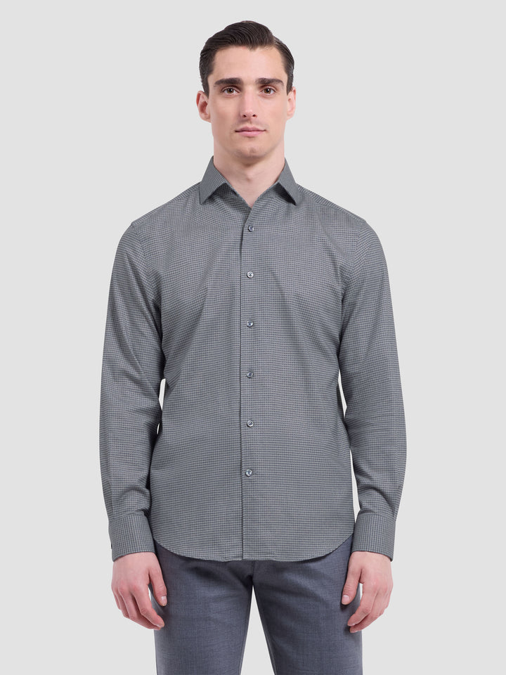 ALVIN PRINTED SHIRT (CEMENT)  - BUGATCHI