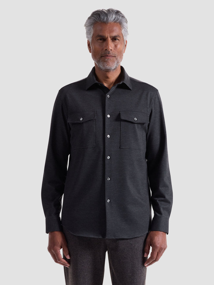 KNIT SHIRT (HOUNDSTOOTH) - BUGATCHI
