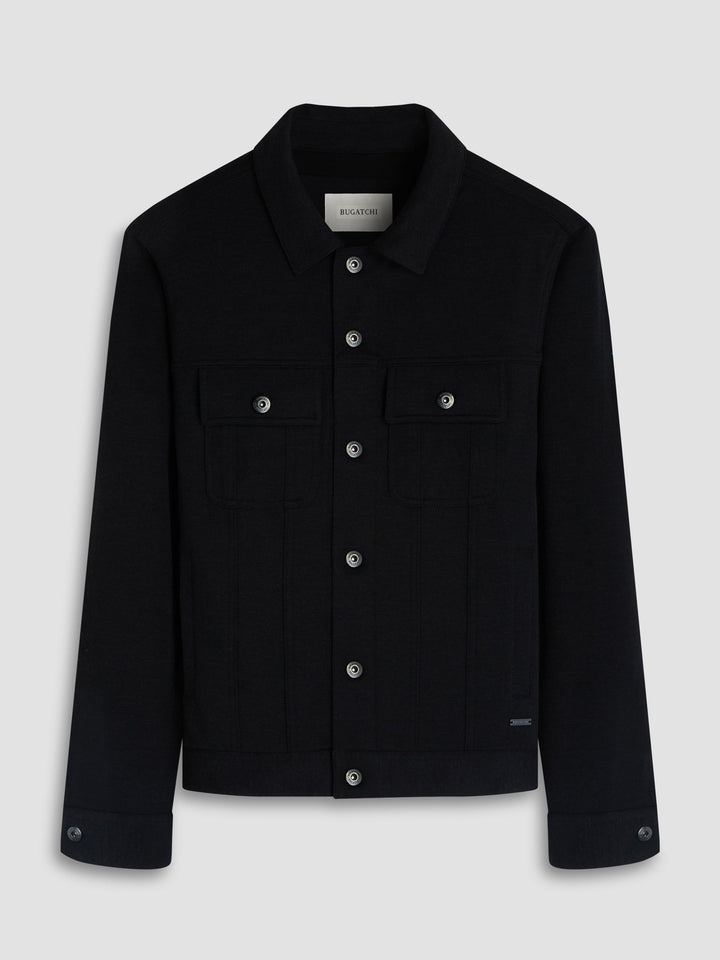 KNIT DENIM JACKET (BLACK) - BUGATCHI