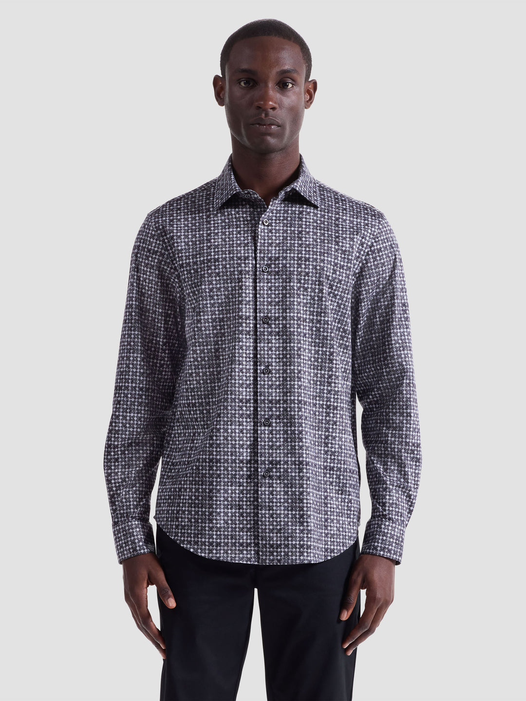 JAMES PRINTED SHIRT (BLACK) - BUGATCHI