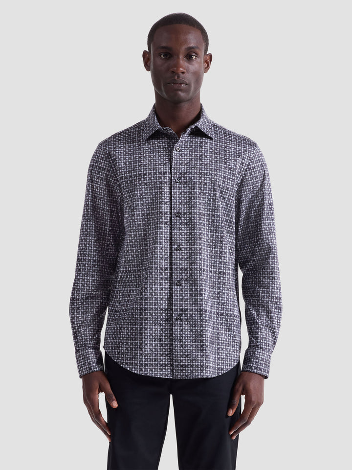 JAMES PRINTED SHIRT (BLACK) - BUGATCHI