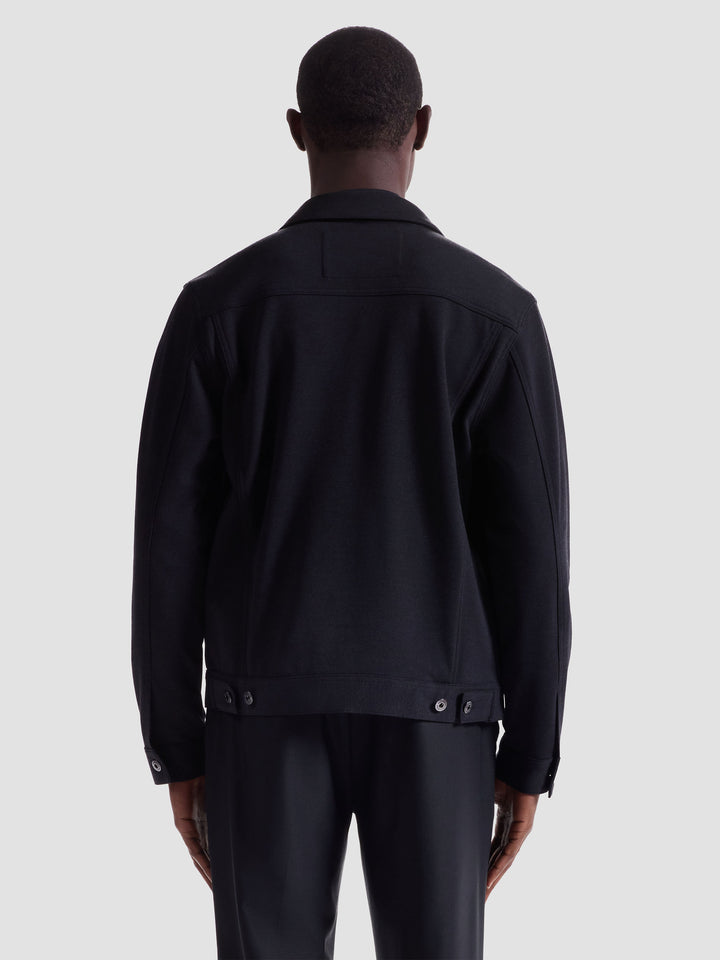 KNIT DENIM JACKET (BLACK) - BUGATCHI