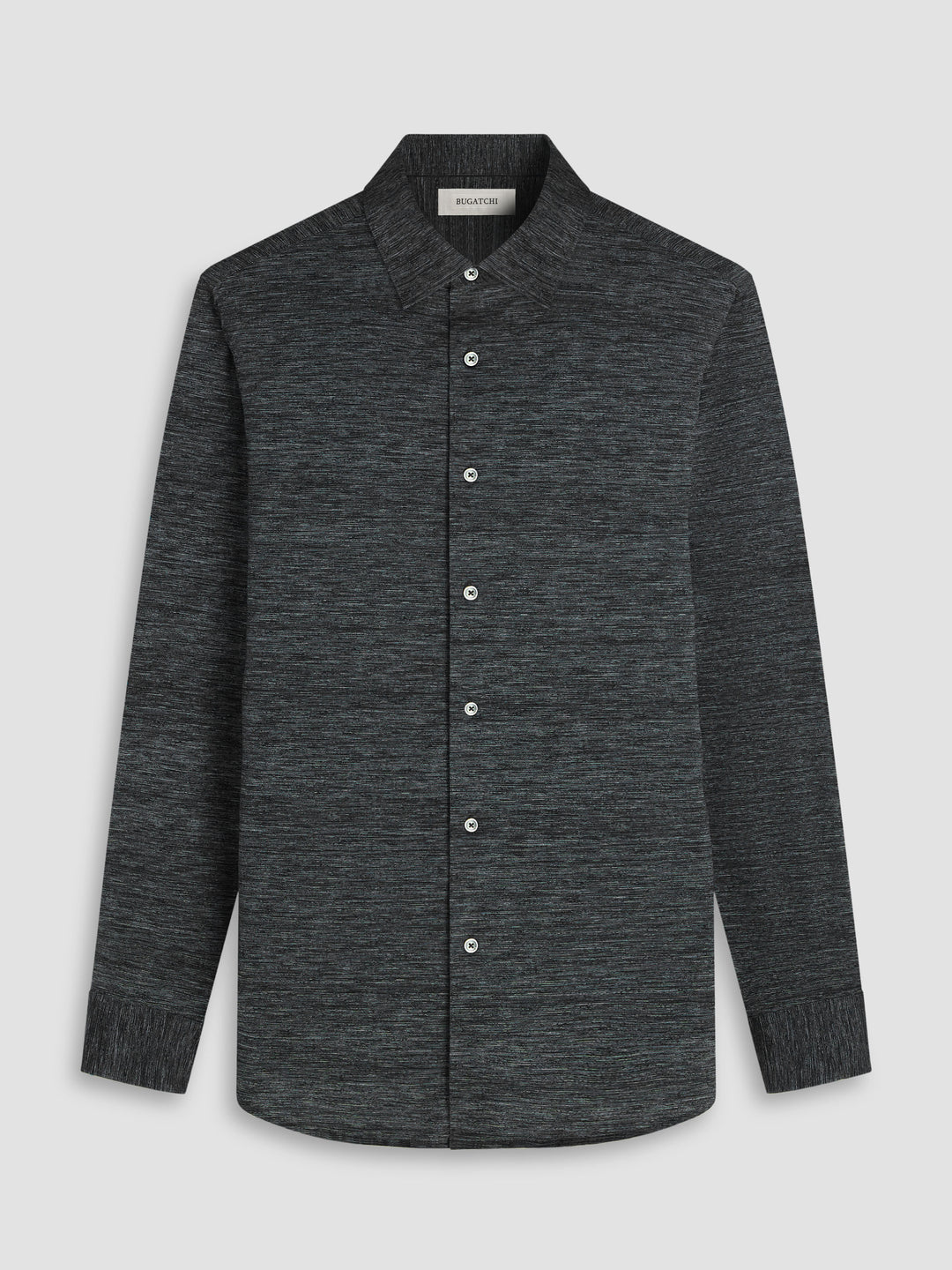 JAMES HEATHERED SHIRT (STATIC BLACK) - BUGATCHI
