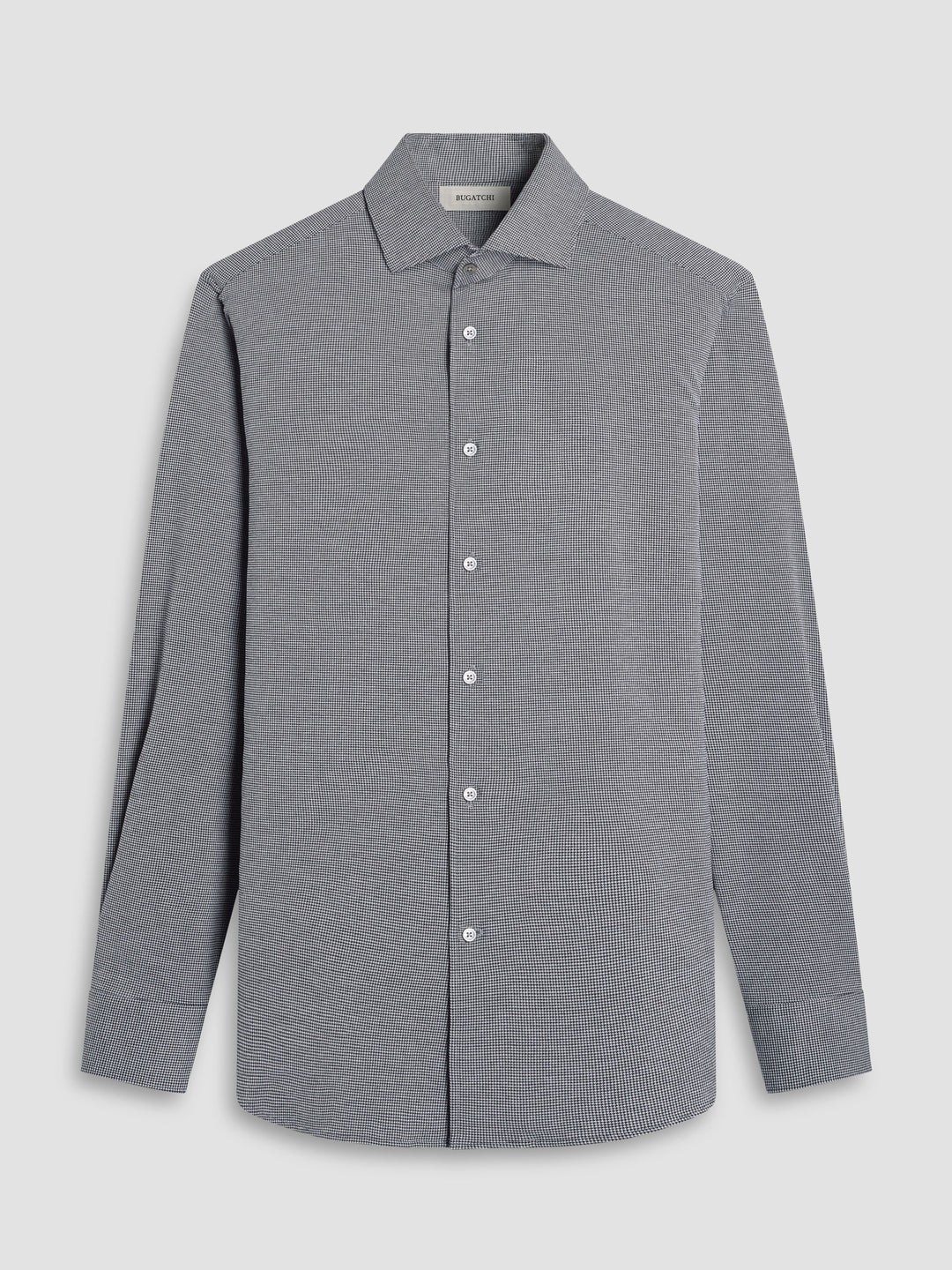 DEVON HOUNDSTOOTH SHIRT (BLACK) - BUGATCHI