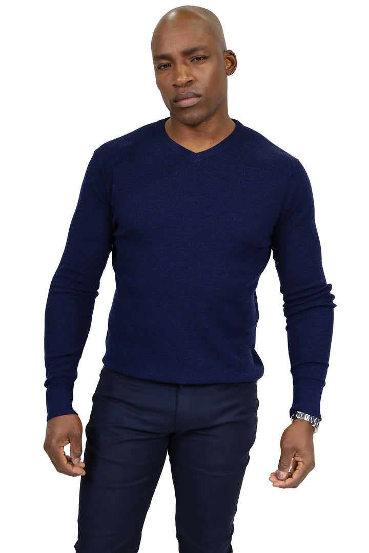 ELTON V-NECK SWEATER (NAVY) - 7 DOWNIE