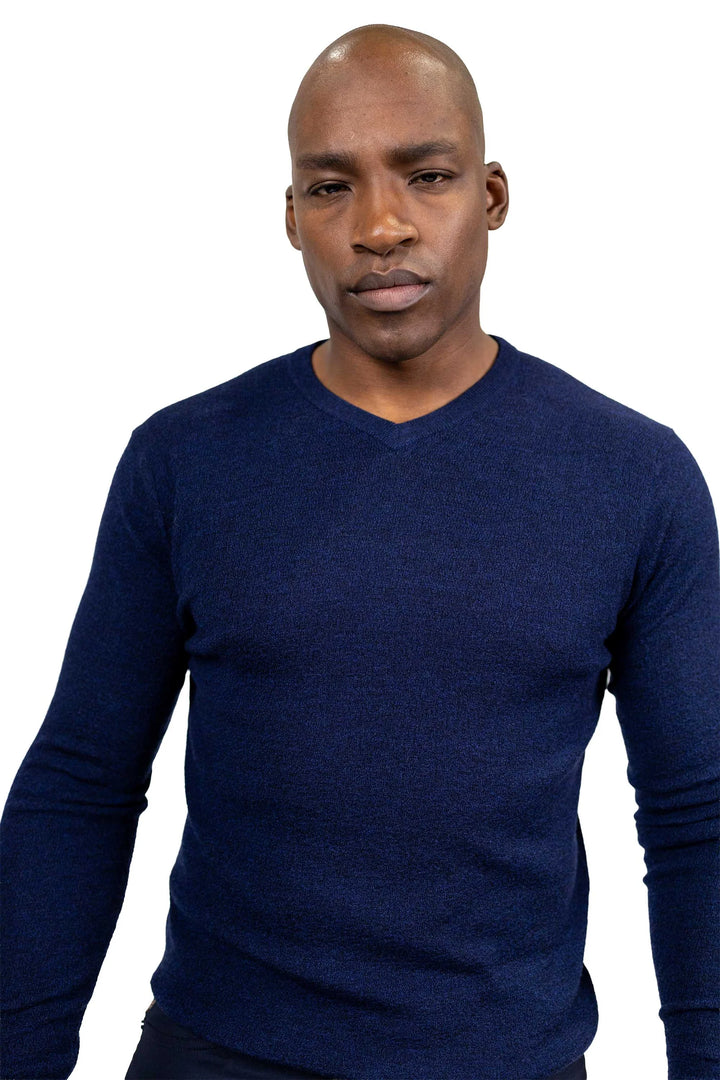 ELTON V-NECK SWEATER (NAVY) - 7 DOWNIE